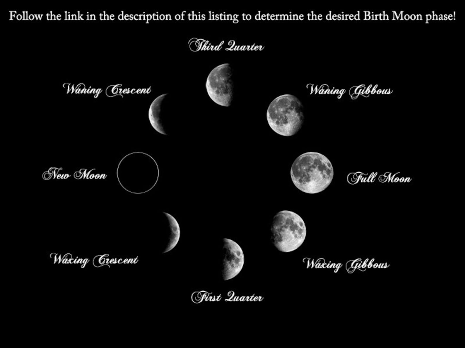 Custom Birth Moon Phase Custom Moon Your Birth Moon Etsy Canada