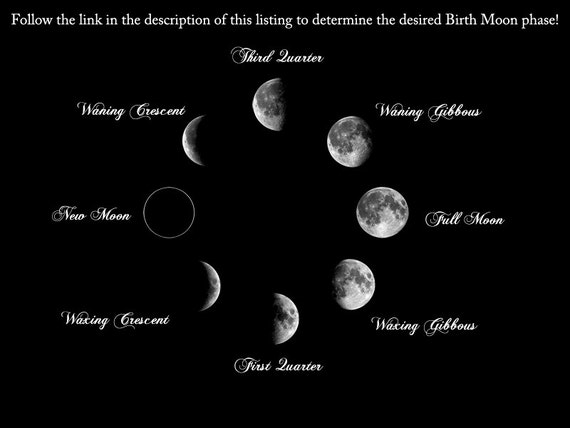 Custom Birth Moon Phase Custom Moon Your Birth Moon - Etsy