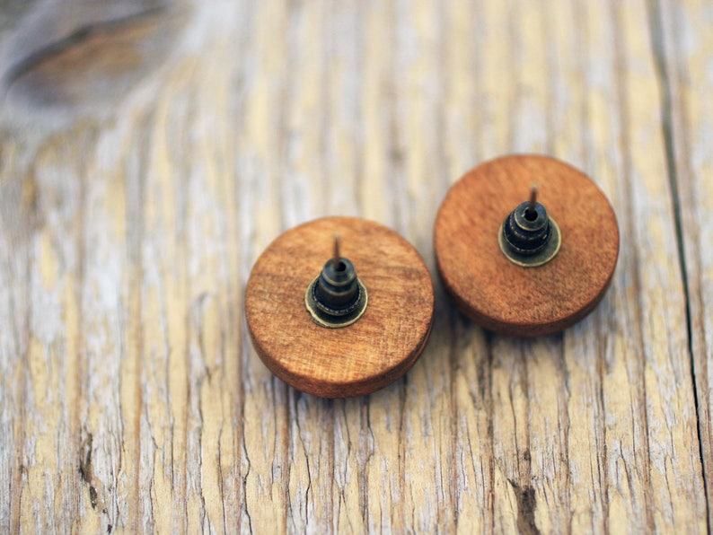 Leo Earrings, Leo Constellation, Zodiac Earrings, Leo Zodiac Earrings, Constellation Earrings, Wooden Earrings, Celestial Zodiac, Space Stud image 2