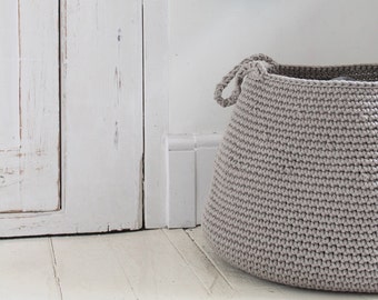 Large crochet basket XL | storing basket | nursery basket | beige nursery decor | large beige bag | crocheted basket | laundry basket