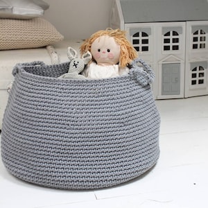 Crochet Basket XL, Large Toys Storage Bag, Storage Basket For Kids, Large Laundry Basket, Scandinavian Home Decor, Laundry Hamper