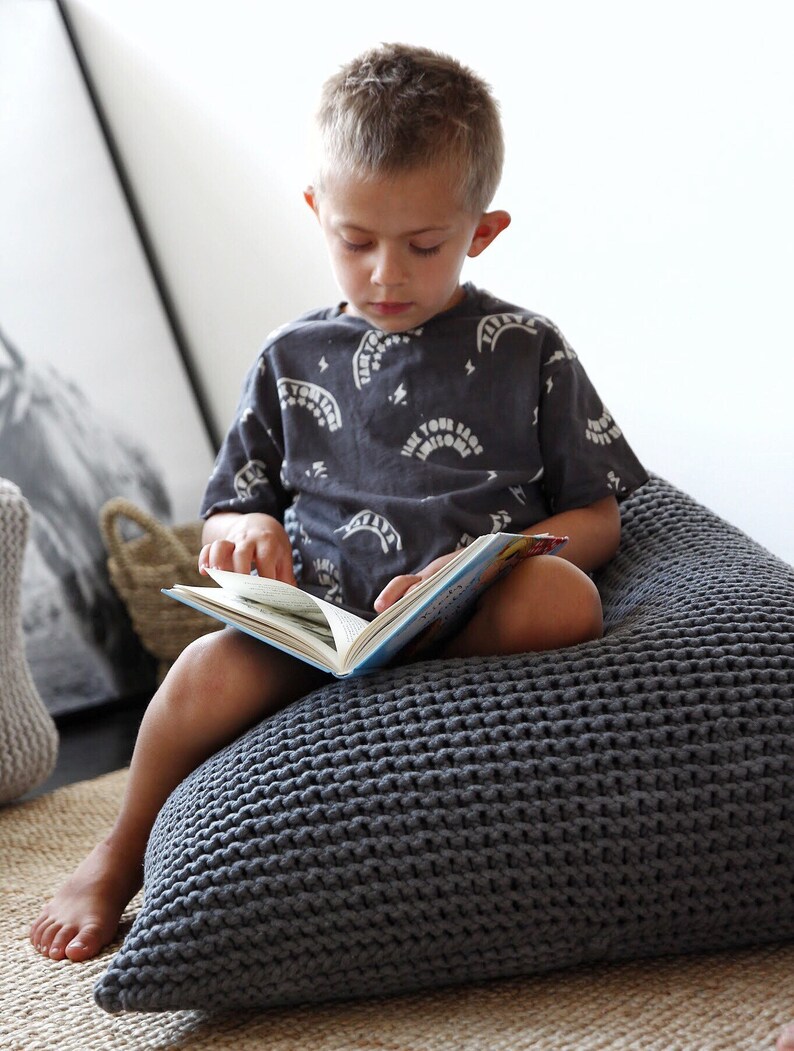 Knitted Bean Bag Chair Cover Kids Beanbag Chair Cover Kids Etsy