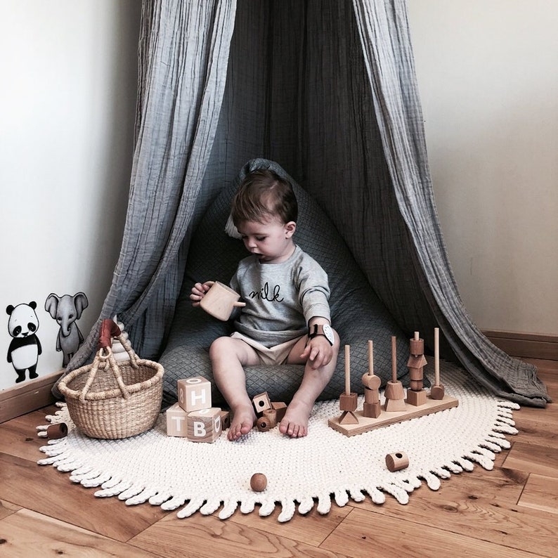 Handmade Round Nursery Rug Crochet Rug Kids Neutral Nursery Etsy