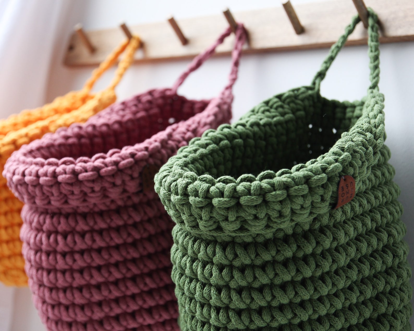Hanging Storage Basket Crochet Wall Hanging Basket Hanging Etsy