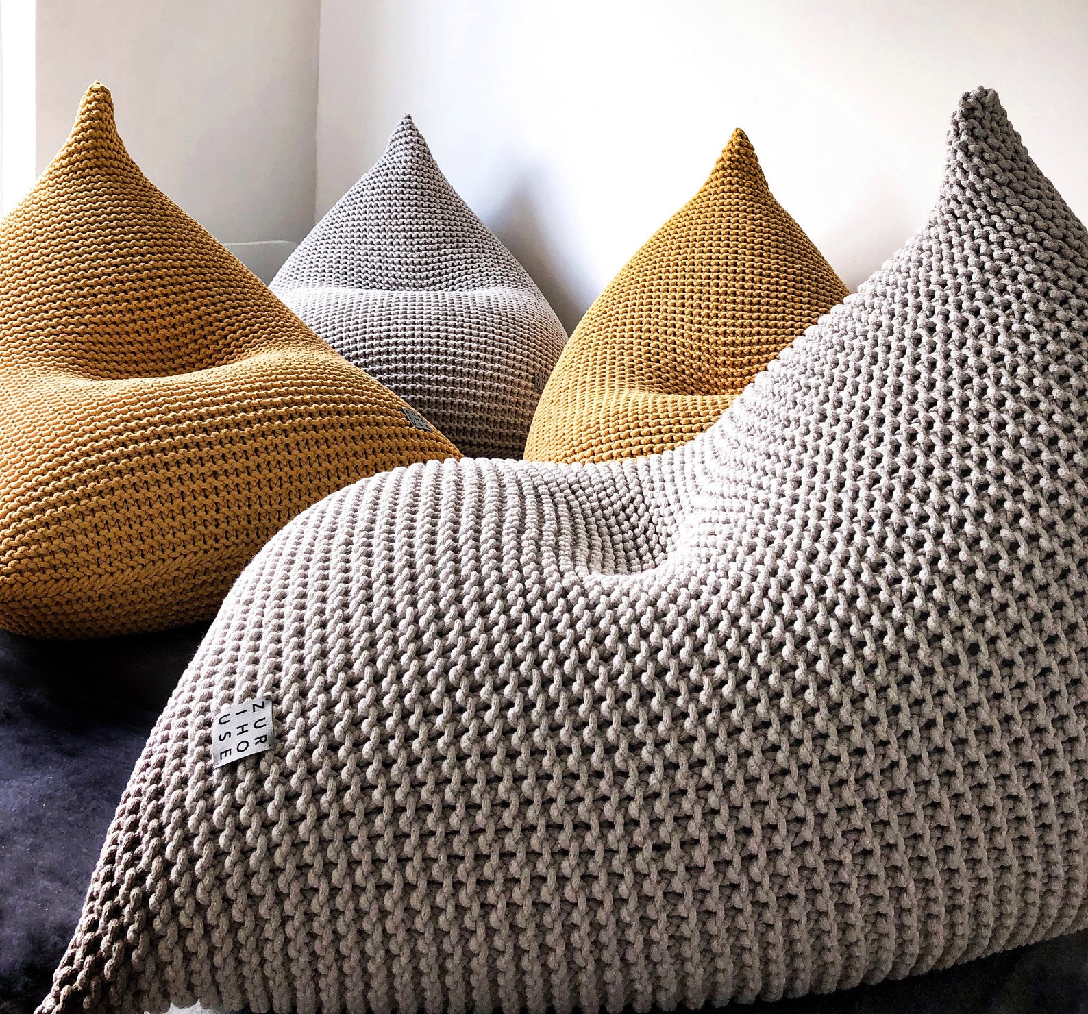 Knitted Bean Bag Chair Adult Bean Bag Chair Home Office Etsy UK