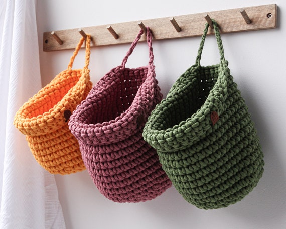 Crochet Storage Baskets, Storage Basket Set, Home Storage, Small