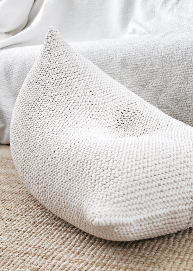Knitted Bean Bag Chair Cover Ecru Beanbag Chair Cover Kids Etsy