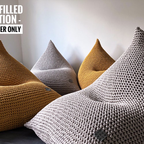 Knitted Bean Bag Cover UNFILLED Adult Bean Bag Cover Home Etsy