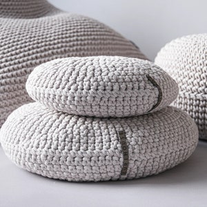 hand crocheted round cushion