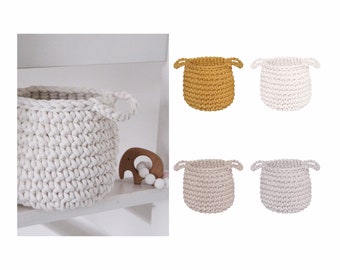 Crochet Storage Basket, Crochet Basket Kids, Bathroom Organizer, Neutral Nursery Decor, Housewarming Gift, Baby Shower Gift, Small Storage