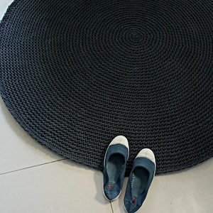 Round Neutral Rug, Crochet Décor Neutral Rug, Round Crochet Rug for Nursery, Round Crocheted Rugs, Scandinavian Home Decor