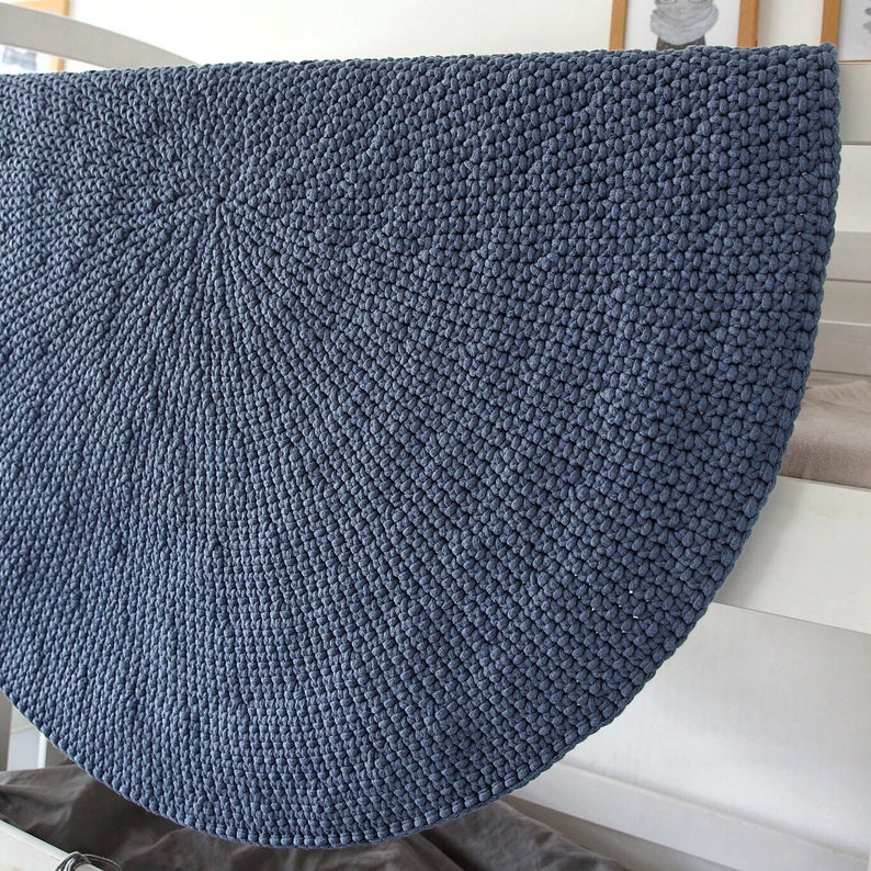 Round Nursery Rug Neutral Blue Nursery Décor Round Crochet Etsy