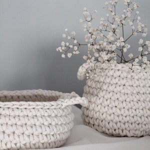 Crochet Storage Basket: Handmade Cotton Nursery Organizer
