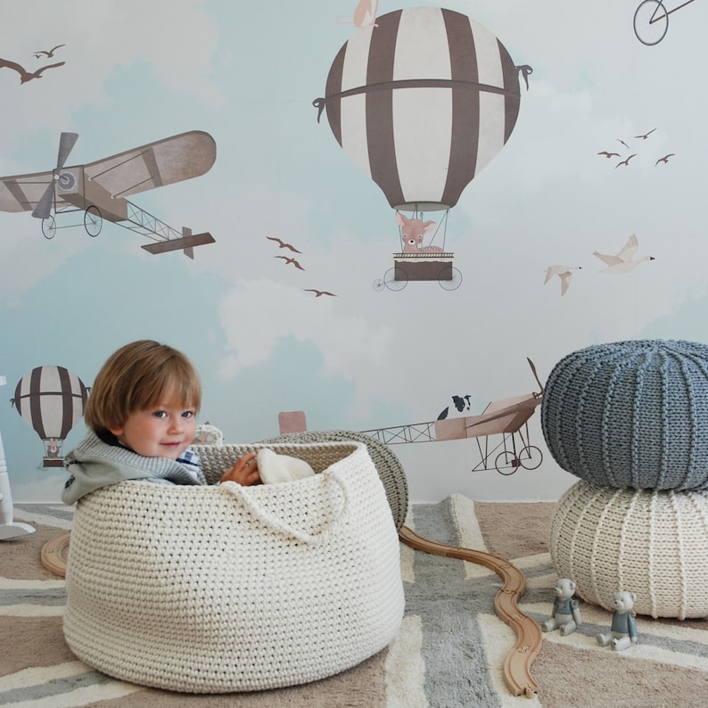 Large Cotton Cream Basket Storing Basket Nursery Basket Etsy