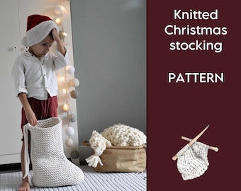 Modèle de bas de Noël en tricot : décoration scandinave en tricot (téléchargement PDF)