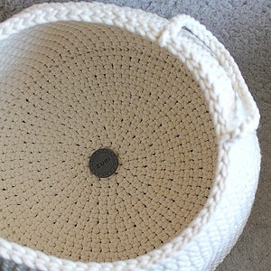 Large Crochet Storage Basket, Neutral Bedroom Decor, Crochet Nursery Organizer, Crocheted Basket Kids, Toys Storage Bag, Crochet Storage Bag image 7