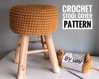 Crochet Stool Cover Pattern: Scandinavian Home Decor (PDF Download)