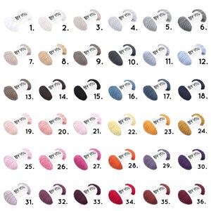 Puede incluir: Treinta y seis ovillos de hilo en varios colores, etiquetados con los n&uacute;meros del 1 al 36. Cada ovillo est&aacute; etiquetado con "BY YOU".
