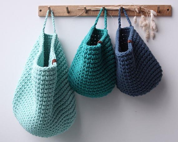 Crochet hanging hotsell storage bag