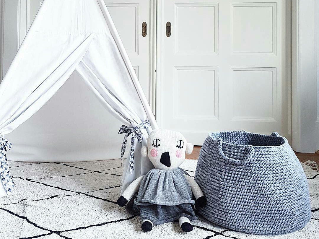 Cesta de ganchillo XL Bolsa de de juguetes - Etsy España