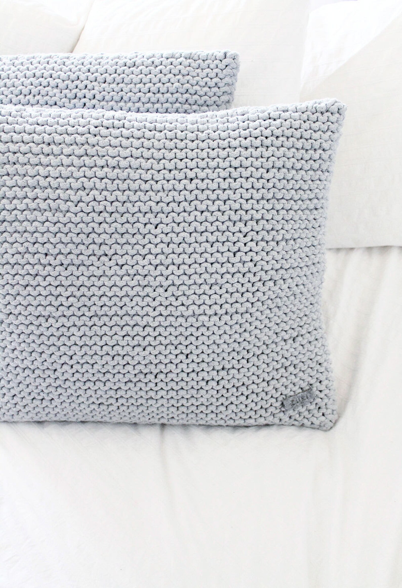 Chunky Knit Cushion Grey Chunky Knit Throw Pillow Knitted Etsy