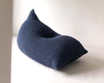 Knitted Bean Bag Chair, Adult Bean Bag Chair, Home Office Furniture, Knitted Bean Bag Lounger, Adult Bean Bag Pouffe, Scandinavian Furniture