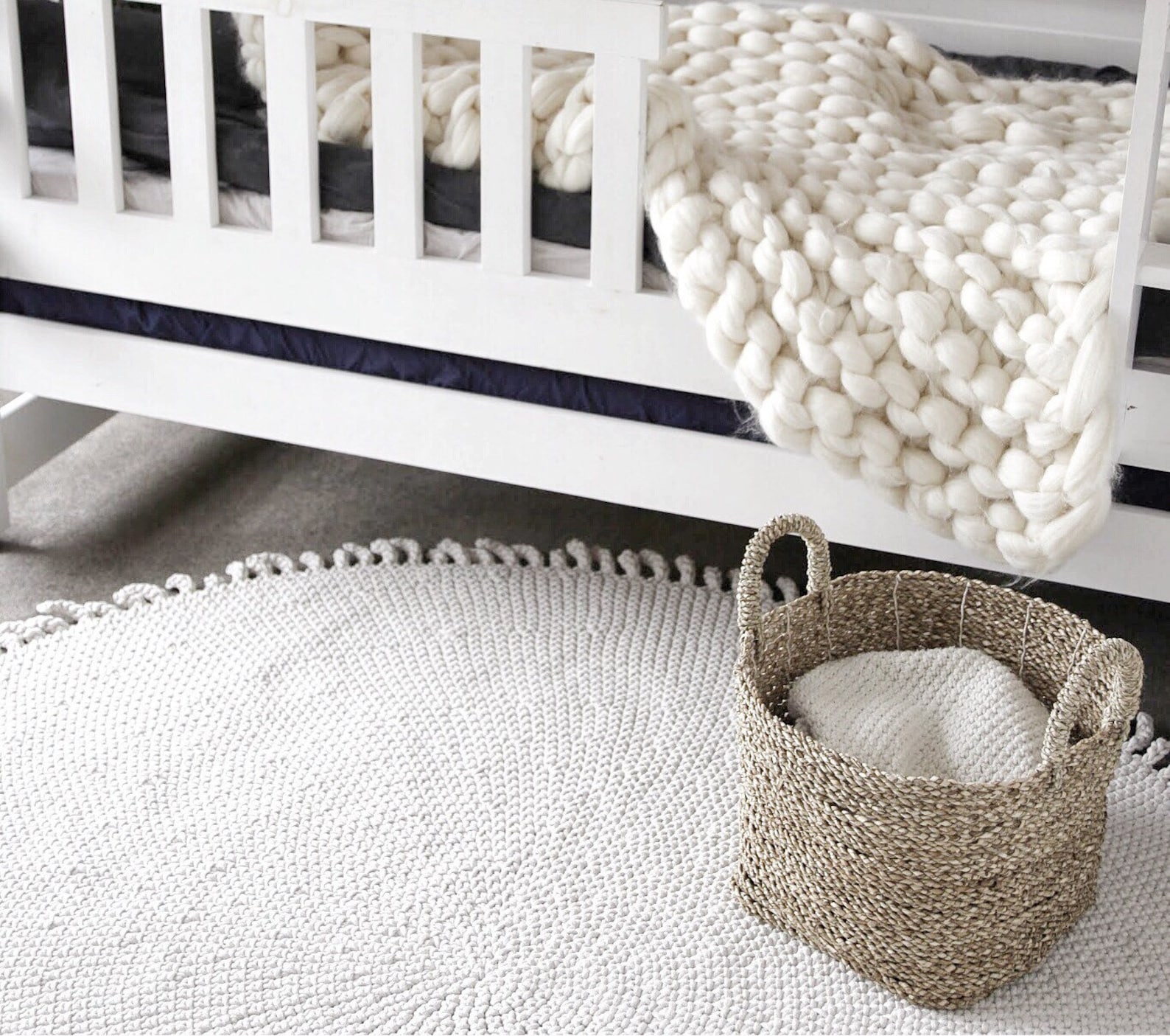 Round Nursery Rug Neutral Nursery Décor Neutral Rug Round Etsy