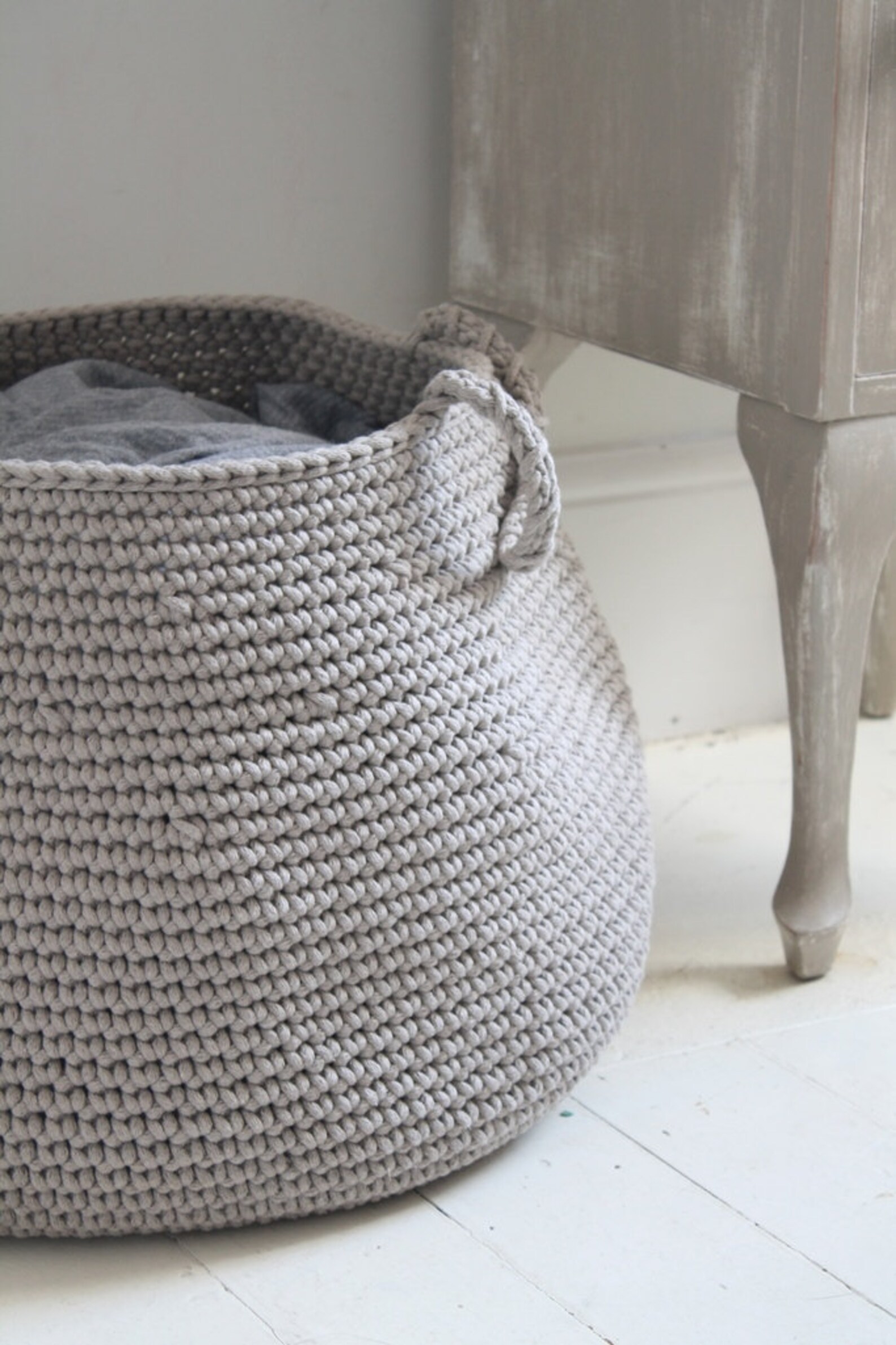 Large Cotton Beige Basket Storing Basket Nursery Basket Etsy