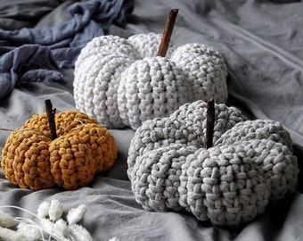 The Farmhouse Pumpkin - 50 colours | crochet pumpkin | crocheted pumpkins | autumn harvest decor | rustic farmhouse decor | thanksgiving dec