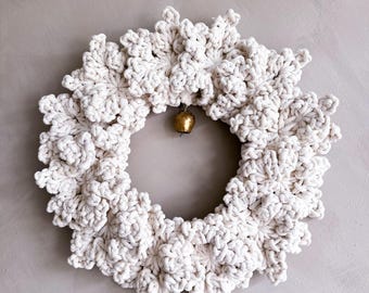 Crochet Christmas Wreath: Nordic Style Cotton Wall Decor (18’’)