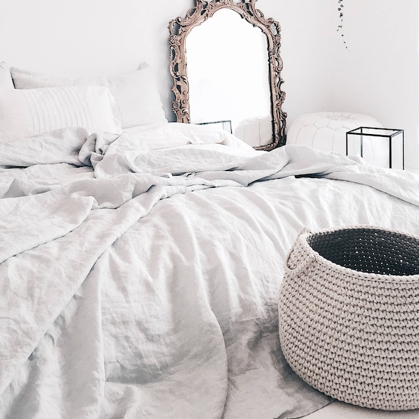 Large Crochet Basket: Neutral Nursery Storage, Toy Organizer