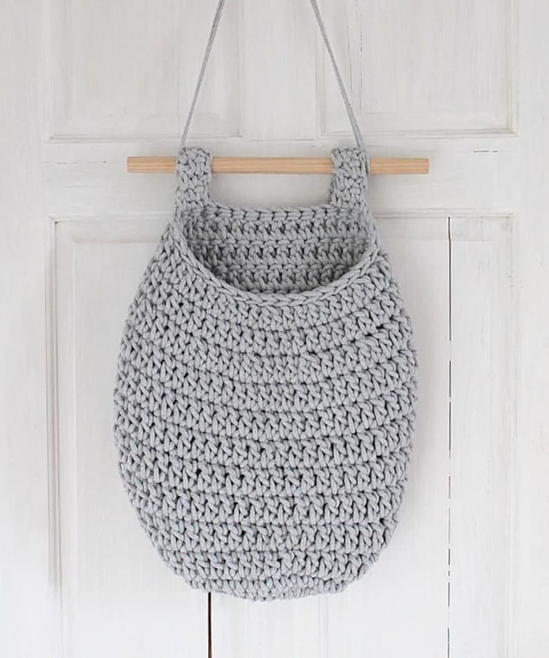 crochet hanging storage bag
