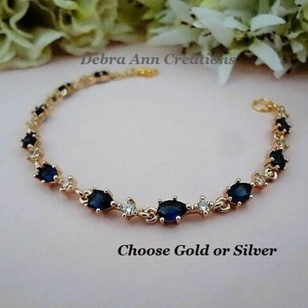 Blue Gold Bracelet Etsy