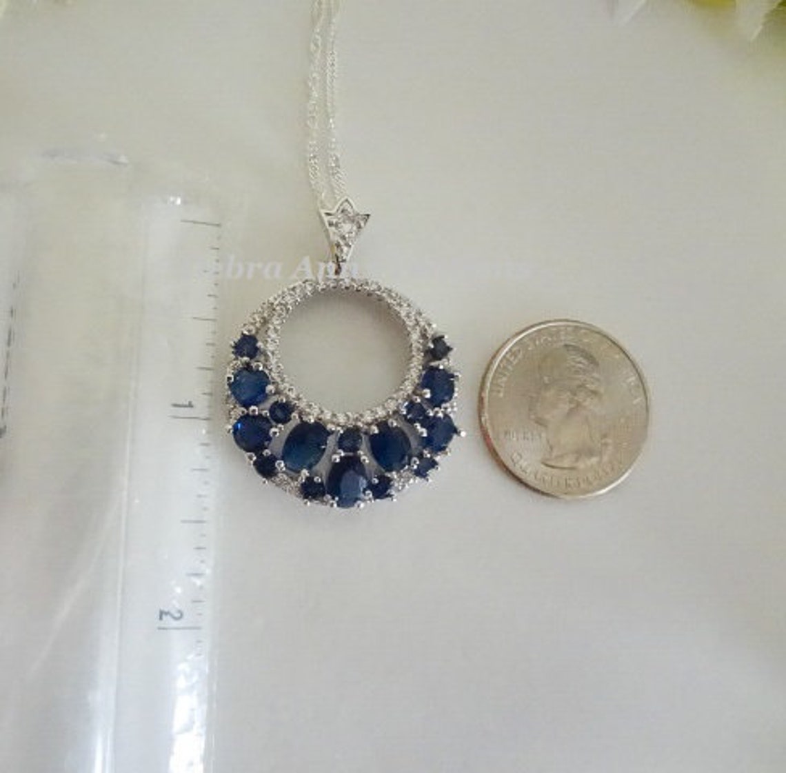 blue sapphire wedding necklace