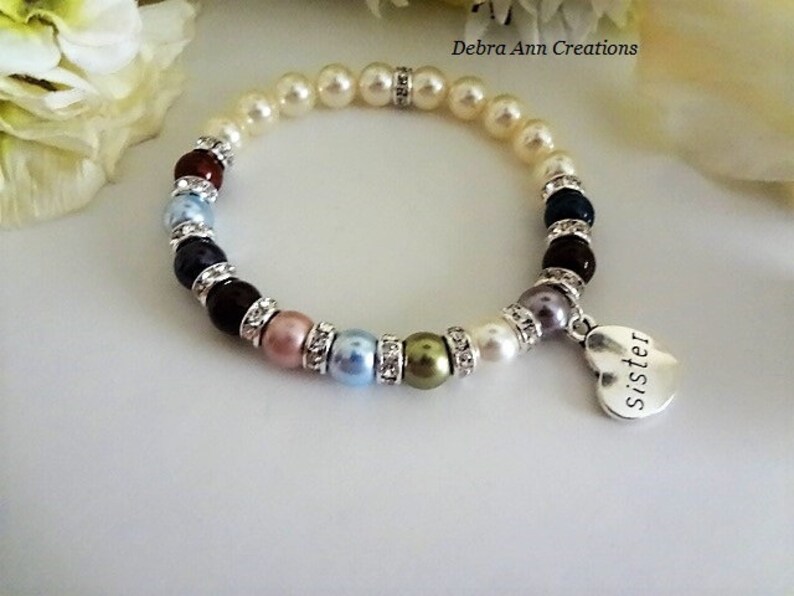 Pearl Mothers Birthstone Bracelet for Mom Jewelry Grandma Birthstone Jewelry for Grandmother Family Bracelet Mothers Day Gift Nana Silver image 8