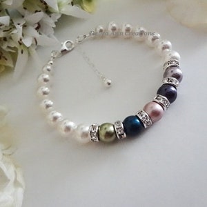 Mothers Birthstone Bracelet Sterling Grandma Birthstone Jewelry for Mom Nana Bracelet Mothers Day Jewelry Family Birthstone Jewelry Gram image 3