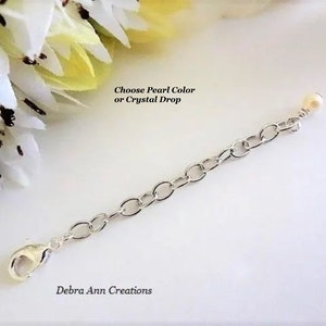 Chain Extender Clasp Bracelet Extender Pearl Drop Necklace Extender Chain Extension Removable Extender Chain Adjuster Lengthener 1&quot;,1.5&quot;,2&quot;