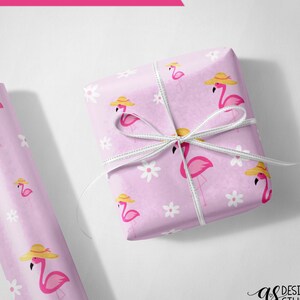 Carta da regalo fenicottero, carta da regalo natalizia, rotolo di carta regalo