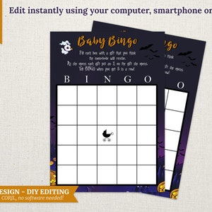 Tarjeta de bingo DIGITAL Nightmare Baby - SOLO DISEÑO - 5x7 - Edítelo usted mismo usando Corjl