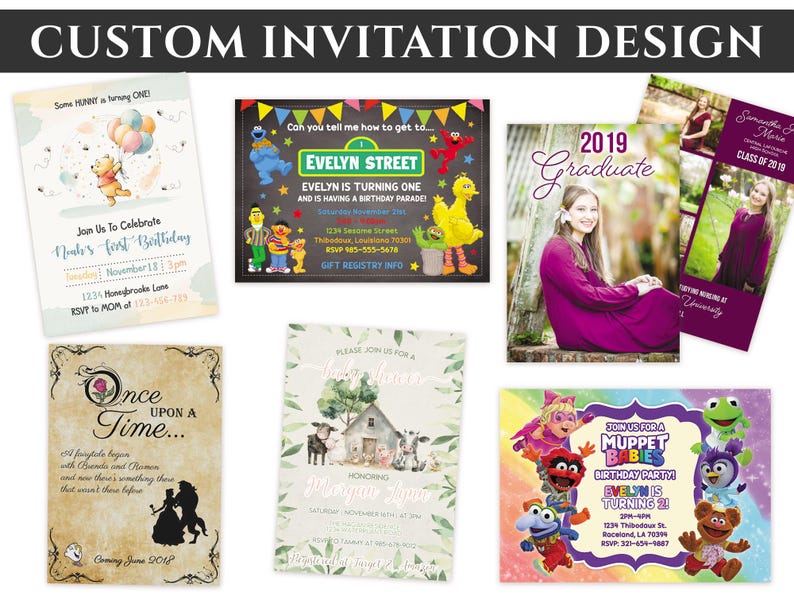 Diseño de invitación personalizada / Invitación imprimible o digital imagen 1