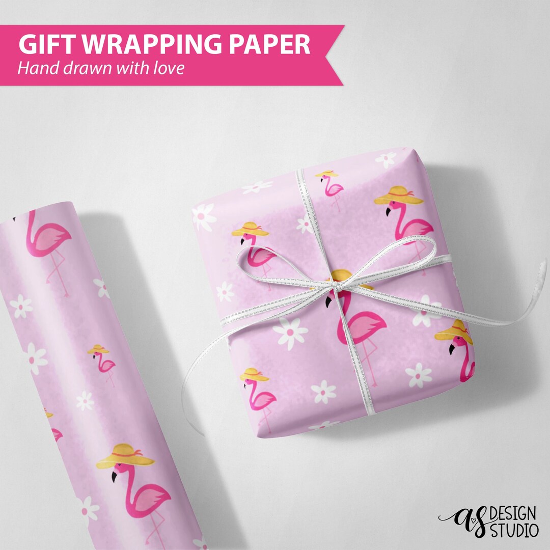 Flamingo Wrapping Paper, Christmas Wrapping Paper, Gift Paper Roll Etsy