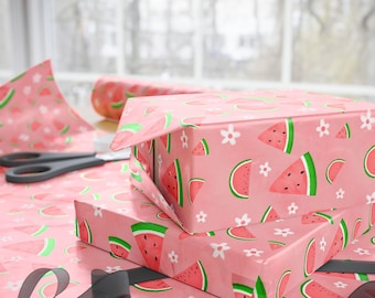 Watermelon Print Wrapping Paper: Glossy Summer Gift Wrap