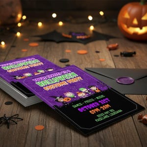 DIGITAL Halloween Costume Party Invitation - DESIGN ONLY - 5x7 - Edit Yourself Using Corjl image 2