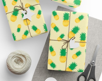 Pineapple Christmas Wrapping Paper: Glossy Gift Wrap Roll