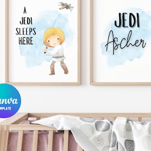 Star Wars Inspired Nursery Decor | Star Wars Wall Art | Star Wars Baby Name Sign | Star Wars Prints | Kids Wall Art | Kids Decor | Set Of 3