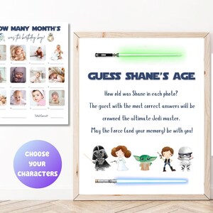 Star Wars Inspired First Birthday Guess the Age Game | Star Wars Party Decor | Printable Birthday Party Game | Trivia Game