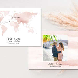 Destination Wedding Save the Date | Watercolor Map | Custom Digital File | Custom Save the Date | Wedding Abroad