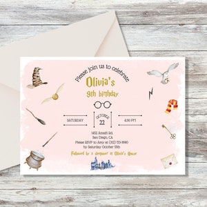 Wizard Birthday Party Invite | Magical Wizard Birthday | Witches and Wizard Invitation | Magical Invitation | Kids Birthday Invite
