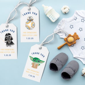 Star Wars Inspired Baby Shower Thank You Tags | Printable Favor Tags | Star Wars Inspired Favor Tags | Jedi Baby Shower | Print At Home