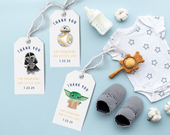 Star Wars Inspired Baby Shower Thank You Tags | Printable Favor Tags | Star Wars Inspired Favor Tags | Jedi Baby Shower | Print At Home